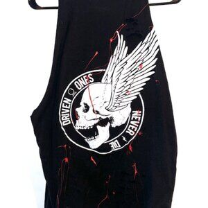 THE DRIVE - DRIVEN ONES DISTRESSED CUTOFF TEE - ONE OF ONE - SIZE LARGE